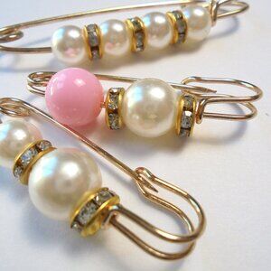 Set of 3 pins Beaded Brooches fashion accessories